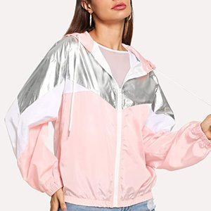 Colorblock Drawstring Windbreaker J04